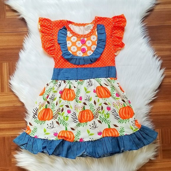 Orange Vintage Pumpkin Dress - Picture 1 of 1
